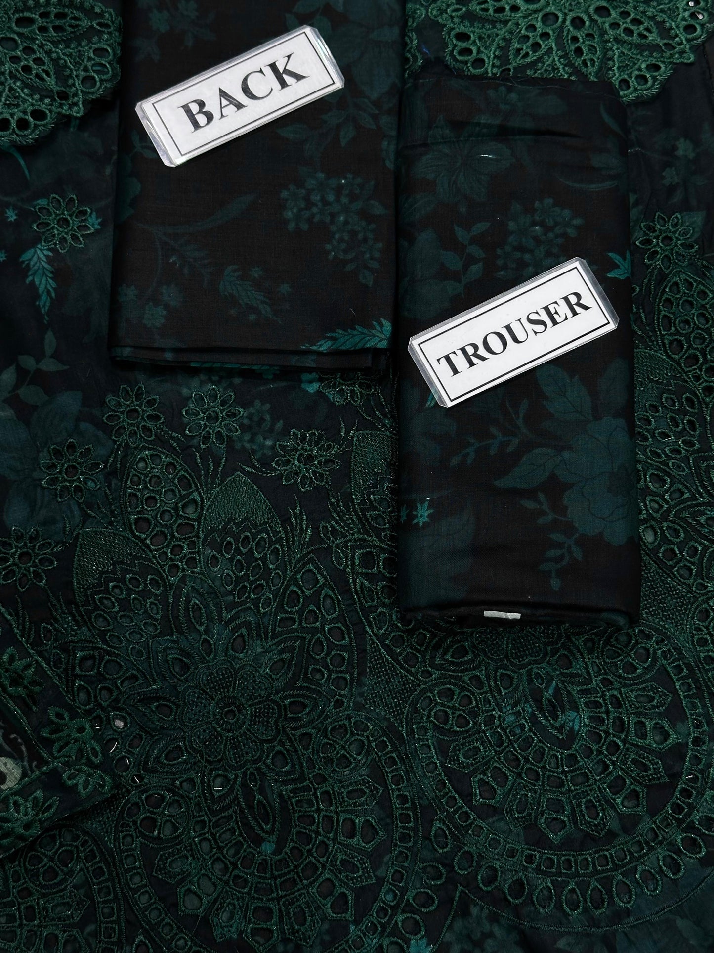 Green Lawn Embroidered 3 Piece Unstitched Dress- WM
