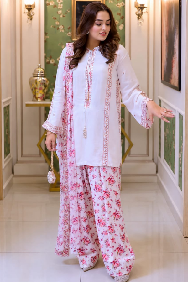 Embroidered Silk 3 Piece Unstitched Suit ACL-FC-30 - Party Wear