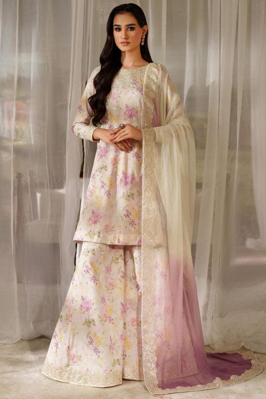 Embroidered Lawn 3 Piece Unstitched Suit - IZ-SEQ