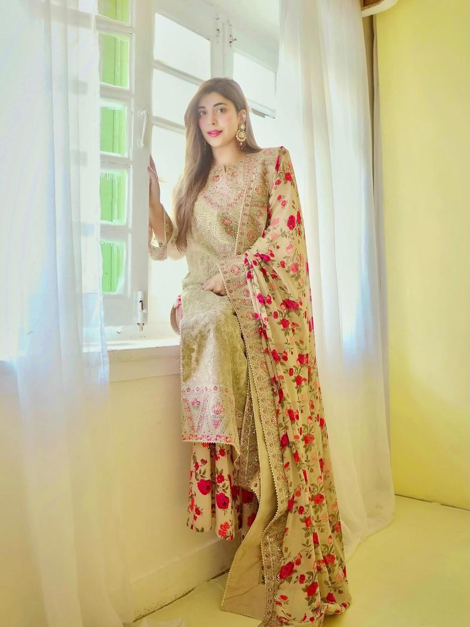 Wedding Festive Luxury Embroidered Organza Suits Unstitched - URWA
