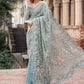 Sky Blue Embroidered Unstitched Soft Net Saree - Party Wear