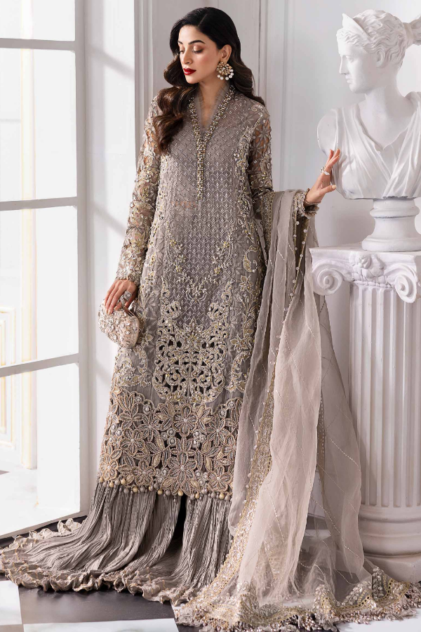 Luxury Organza Suit 3 Piece Unstitched - Part Wear
