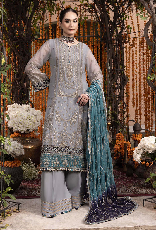 Embroidered Chiffon 3 Piece Unstitched Suit AL-Party Wear
