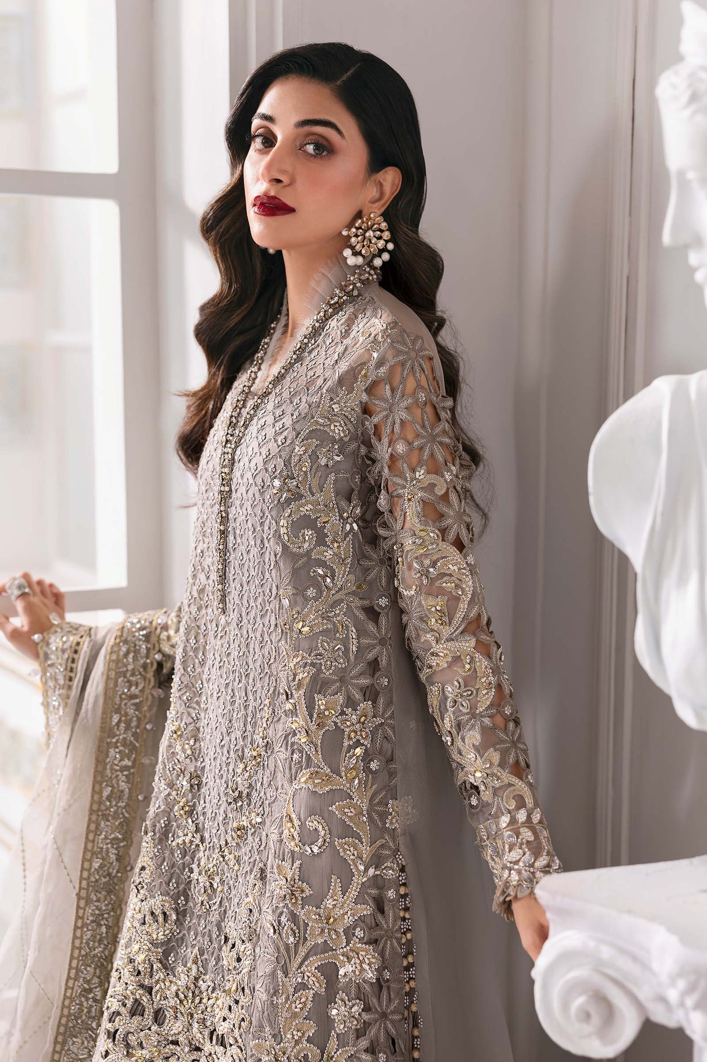 Luxury Organza Suit 3 Piece Unstitched - Part Wear