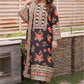 Black Printed Silk 3 Piece Unstitched Suit ACL-LUX-15-25 - Party Wear