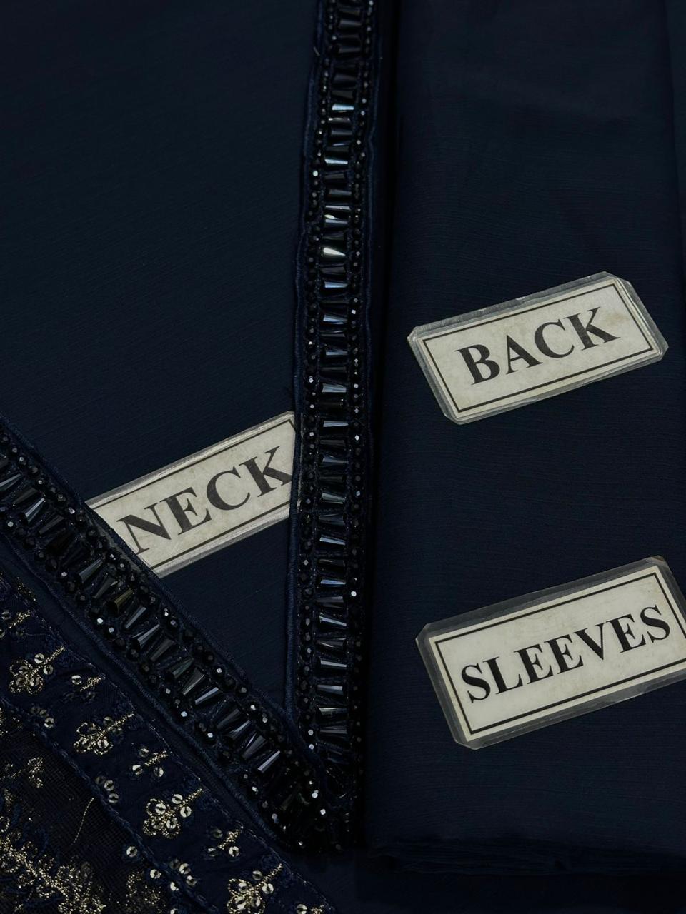 Chiffon 3 Piece Embroidered Unstitched Dress