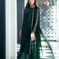Embroidered Dark Green Luxury Chiffon Dress