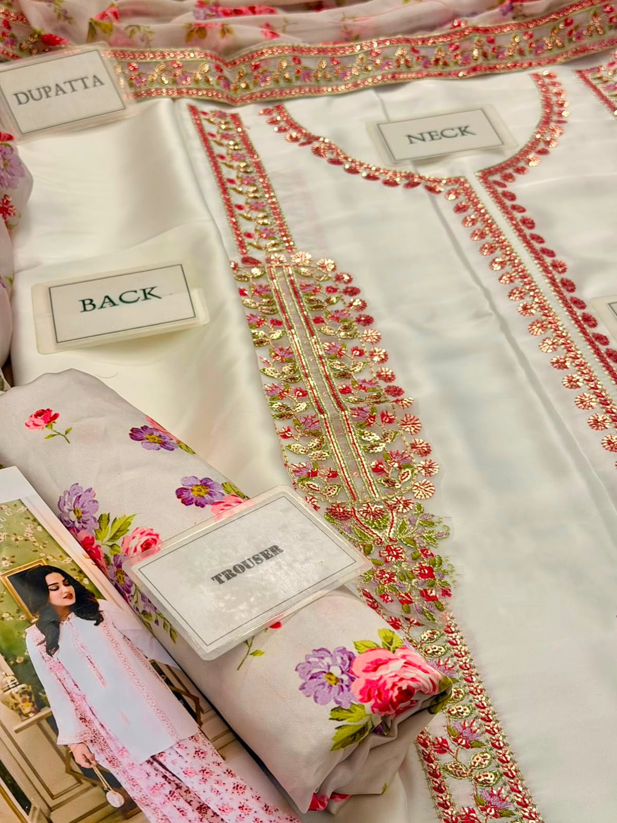 Embroidered Silk 3 Piece Unstitched Suit ACL-FC-30 - Party Wear