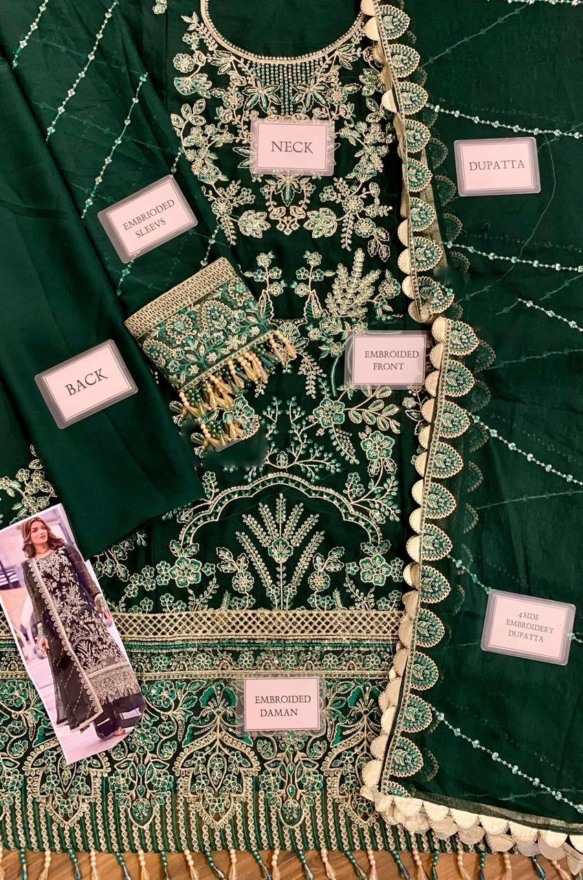 Embroidered Chiffon 3 Piece Unstitched Suit SC-CT 25004-25 - Party Wear