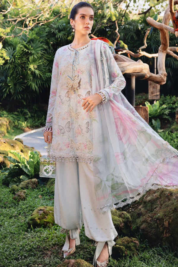 Chikankari Lawn Embroidered 3 Piece Unstitched Dress MPT-2901-A- Summer Collection
