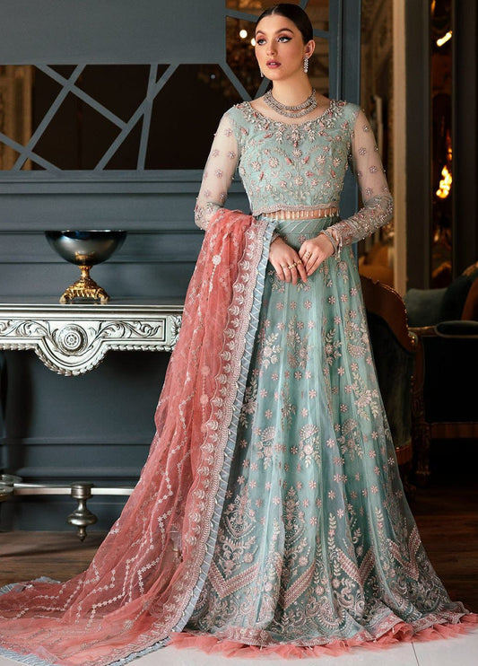 Net Luxury Maxi Embroidered 3 Piece Unstitched MH-02 Party Wear