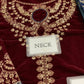 Mehroon Embroidered Unstitched 3 Piece Velvet Suit JV-2038 - Party Wear