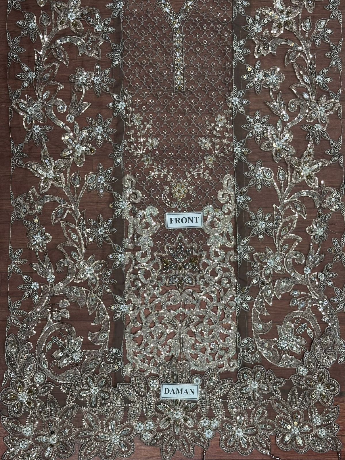 Luxury Organza Suit 3 Piece Unstitched - Part Wear