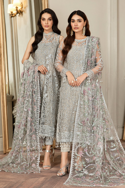 LUXURY NET Embroidered 4 Piece Unstitched Dress