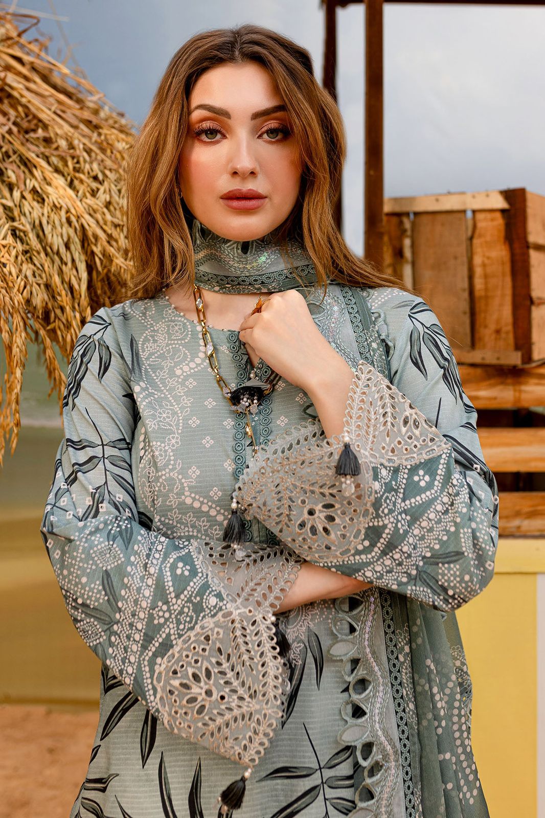 Lawn Embroidered 3 Piece Unstitched Dress- NP 608