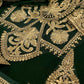 Bottle Green Embroidered Unstitched 3 Piece Chiffon Suit - Party Wear