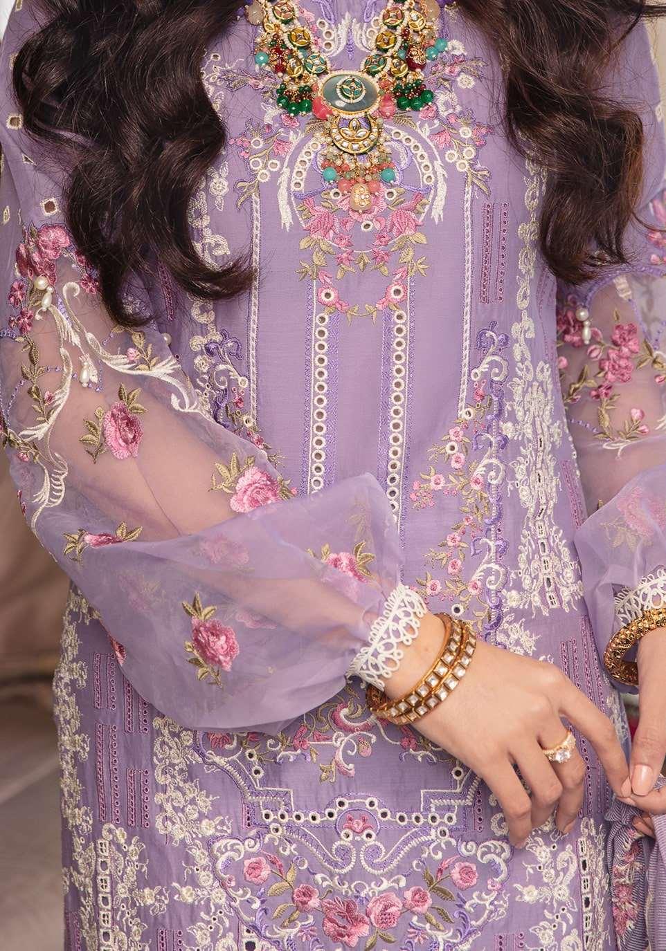 Purple Heavy Embroidered Chicken Kari Lawn 3 Piece Unstitched- Summer Collection