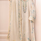White Embroidered Unstitched 3 Piece Chiffon Suit - Party Wear