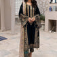 Black Embroidered Unstitched 3 Piece Velvet Suit