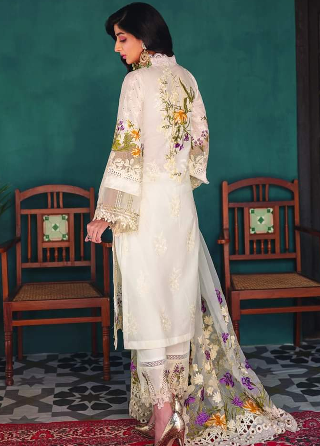 Embroidered Lawn 3 Piece Unstitched Suit White-A-Marina-Summer Collection