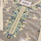 White Embroidered Unstitched 3 Piece Chiffon Suit - Party Wear