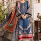 Blue Embroidered Unstitched 3 Piece Chiffon Suit - Party Wear