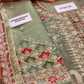 Pistachio Green Heavy Embroidered Unstitched 3 Piece Lehenga - Party Wear