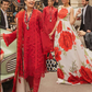 Red Embroidered Chicken Kari Lawn 3 Piece Unstitched Suit ML-D04 - Summer Collection