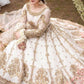White Embroidered Unstitched 3 Piece Net Frock - Party Wear