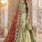 Sea green Embroidered Unstitched 3 Piece Organza Lehenga + Mahsoori - Party Wear