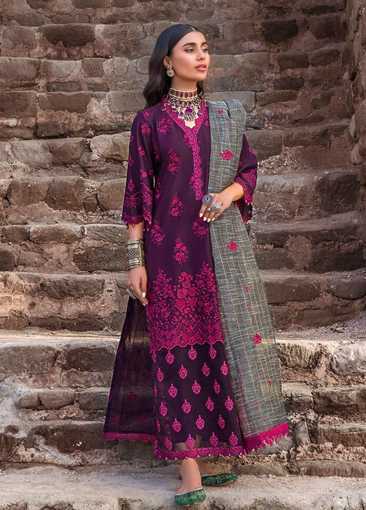 Chicken Kari Embroidered Lawn 3 Piece Unstitched Suit - Summer Collection