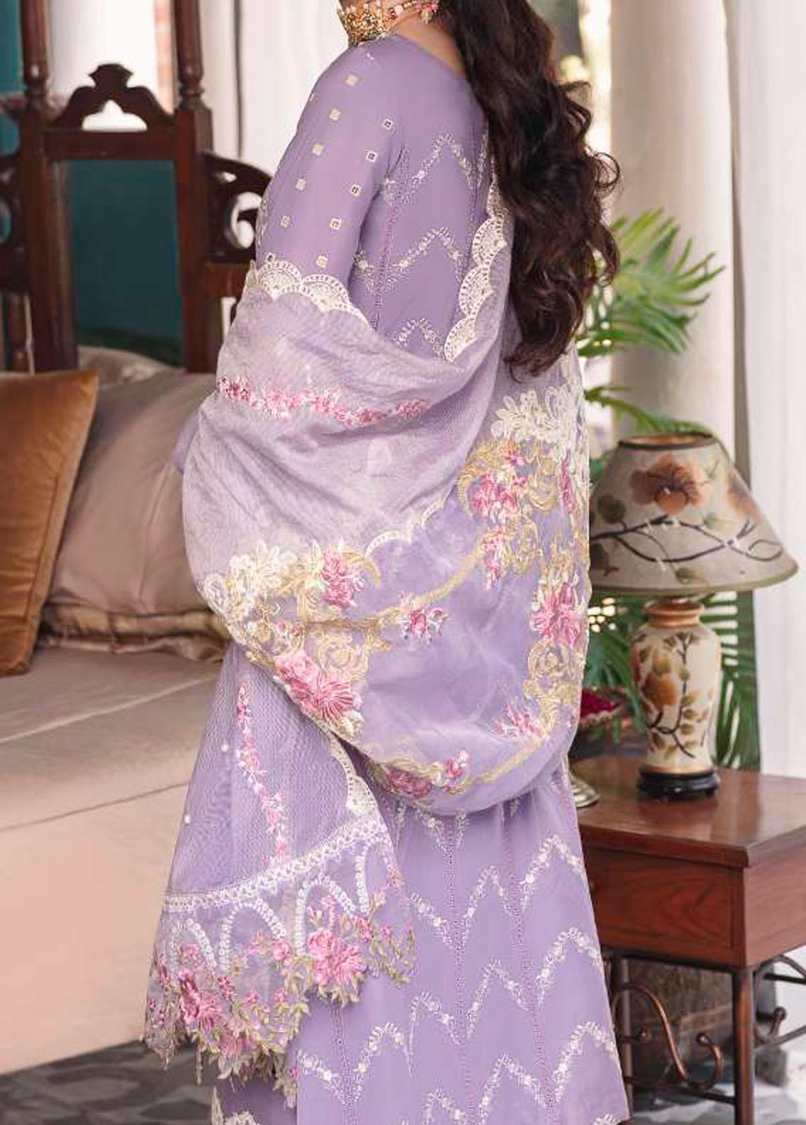 Purple Heavy Embroidered Chicken Kari Lawn 3 Piece Unstitched- Summer Collection