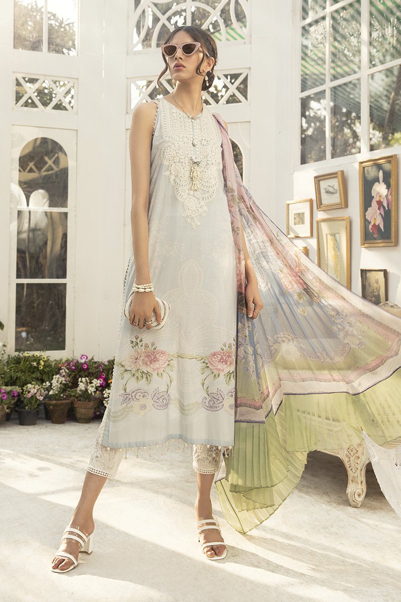 Embroidered Lawn 3 Picece Unstitched Suit-MBL806B