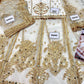 White Embroidered Unstitched 3 Piece Net Frock - Party Wear
